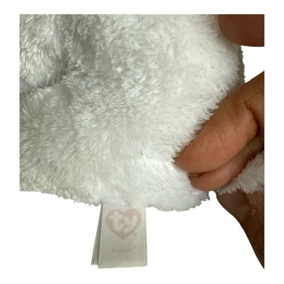 Ty Beanie Babies White Cat Plush Pink Eyes and Ears - Picture 5 of 6